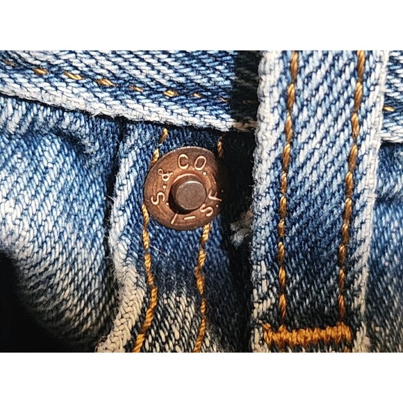 Levi's Womens Wedgie Jeans 24/27 Big E Button-Fly Blue Cotton-Spandex Distressed - Picture 4 of 16